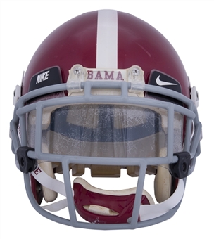 2008-09 Mark Barron Game Used Alabama Crimson Tide Helmet (Steiner LOA)
